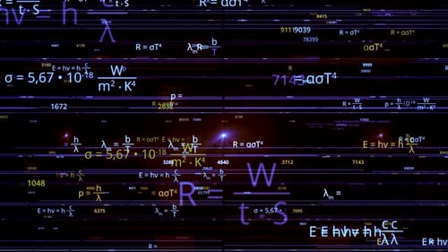 Futuristic Digital Scientific Formulas and Data Stream Background