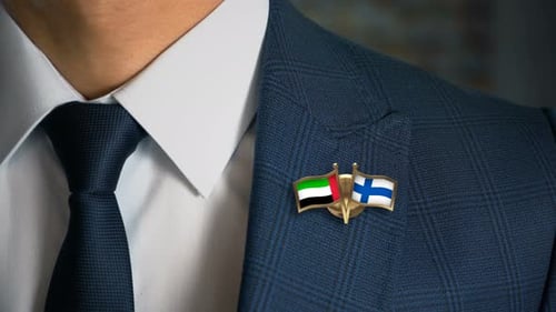 Suit Jacket with United Arab Emirates and Finland Flags
