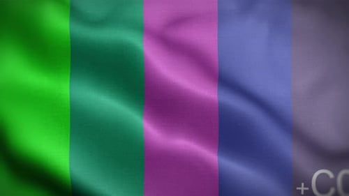 Seamless Abstract Waving Colorful Fabric Striped Background Loop