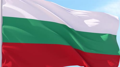 Bulgaria Flag Waving Realistic Loop Animation