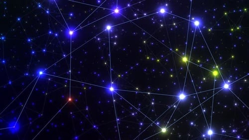 Futuristic Glowing Network Connection Points Abstract Background