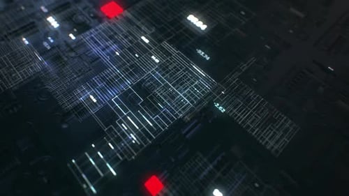 Futuristic Digital Board with Animated Numbers Display