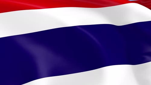 Realistic Waving Flag of Thailand Seamless Loop
