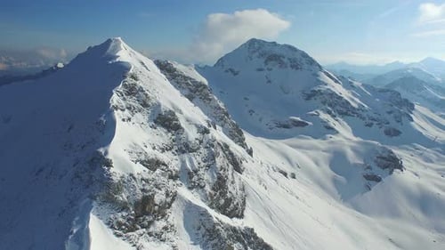 Aerial Mountain Landscape in Winter