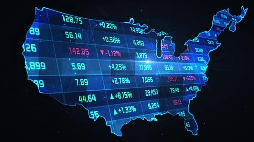 American Stock Market Business Map Background
