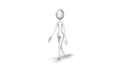 3D-Charakter Man Walk Loop auf weißem Hintergrund