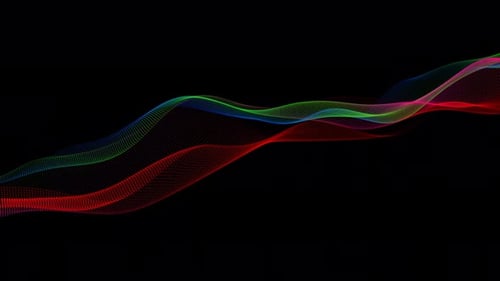Abstract Colorful Digital Particle Wave Stream Animation