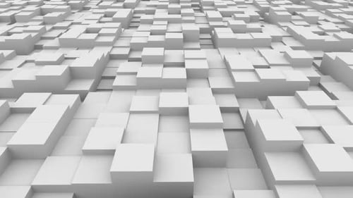 Abstract White Cubes Morphing 3D Geometric Animation Loop