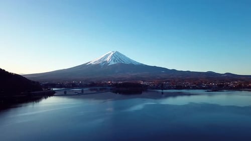 Mount Fuji Overlooking Tranquil Lake, Japan