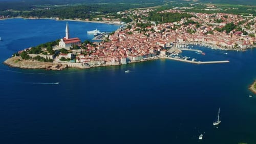 Croatian Town Rovinj on Istria Peninsula Near Adriatic Sea