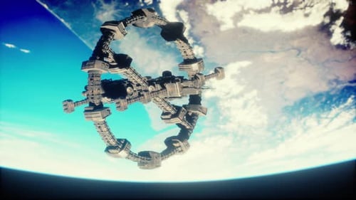 Space Station Above the Earth Elements of Image Furnished By NASA