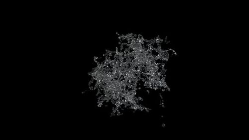 Dynamic Fluid Water Splash Exploding on Black Background