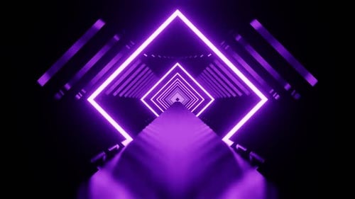 Purple Neon Vj Loop Tunnel Background In Motion HD