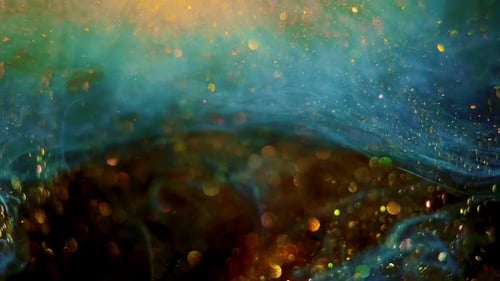 Abstract Swirls of Gold and Blue