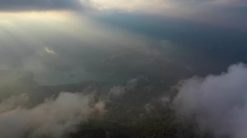 Clouds High in the Mountains Aerial View