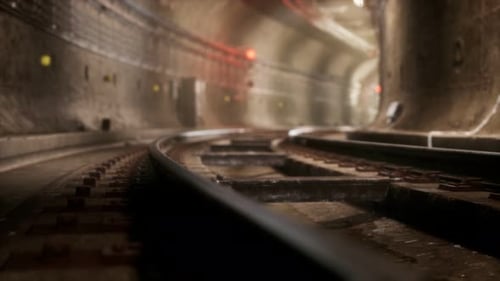 Dunkler alter verlassener U-Bahn-Tunnel