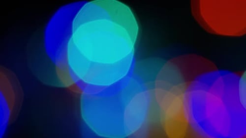 Abstract Defocused Colorful Lights on Dark Background