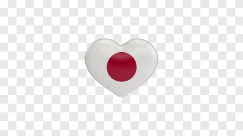Rotating 3D Heart With Japan Flag Animation