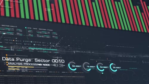 Futuristic Financial Data Display with Corporate Business Analytics