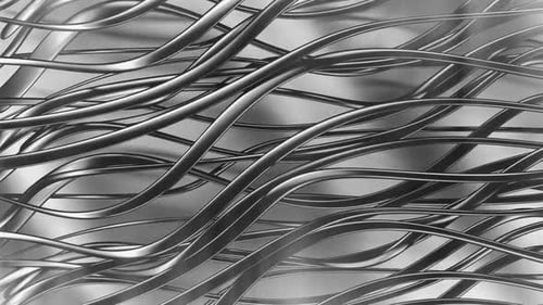Abstract Wavy Metallic Tubes Motion Background