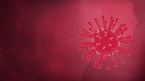 Rotating 3D Red Virus Cell Medical Background