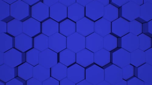 Abstract Blue Geometric Hexagon Shape Honeycomb Pattern Surface Tiles - 4K