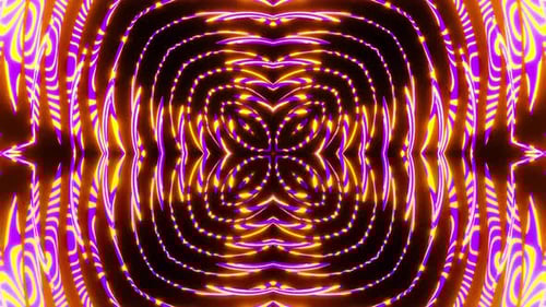Hypnotic Glowing Neon Kaleidoscope Abstract Loop Background
