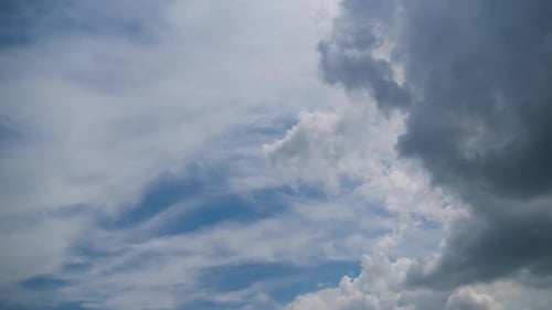 White Clouds Moving Across Light Blue Sky