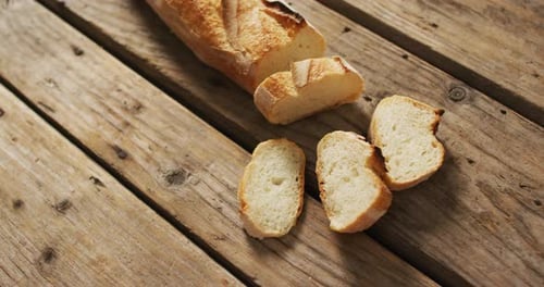 Crusty Bread on a Rustic Table