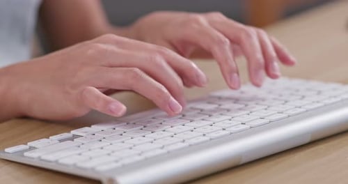 Woman work on computer at home