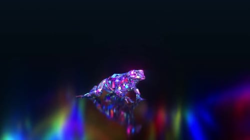 Futuristic Holographic Crystalline Frog Animation
