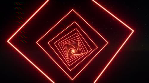 Red Neon Tunnel Technology Network Concept Vr Software