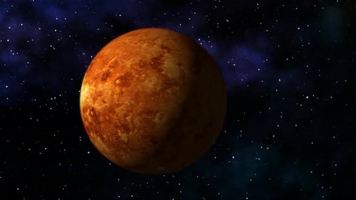 Rotating Orange Planet in a Starry Cosmos