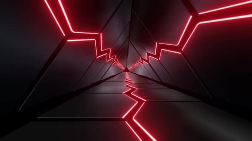 Seamless Looping Futuristic Tunnel with Dynamic Neon Lights