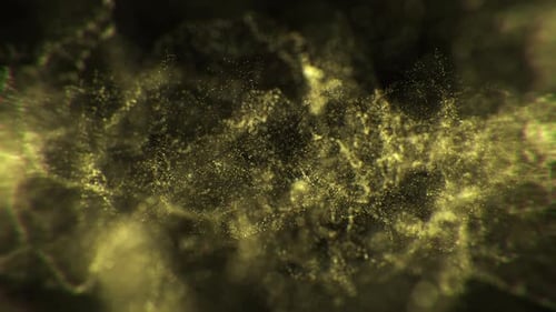 Abstract Golden Particle Flowing Background Loop Animation