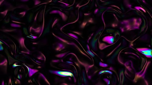 3D Abstract Iridescent Wavy Animation Loop