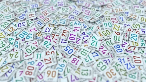 Shuffling Calendar Dates Reveal Animation