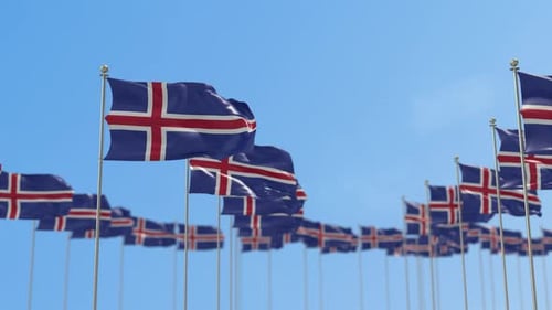 Isländische Flaggenreihe 3D-Animation