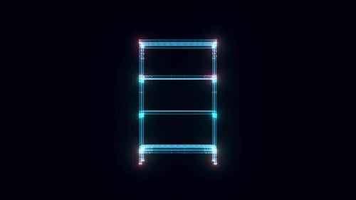 Empty Book Shelf Hologram 4k