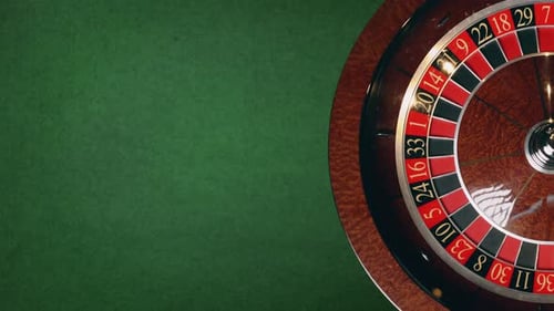 Close Up of Roulette Wheel at the Casino in Motion