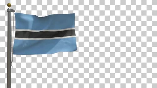 Botswana National Flag Realistic Waving