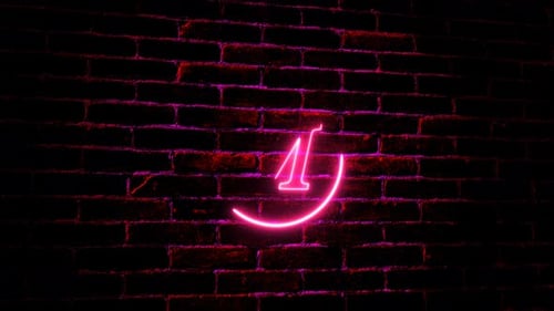 Neon Letter M Reveal on Dark Brick Wall