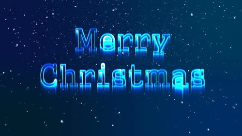 Animated Merry Christmas Message with Falling Snow