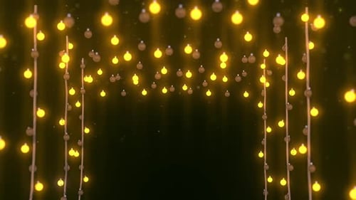 Glowing String Lights Festive Archway Background