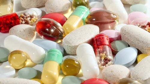 Colorful Assortment of Medicine Pills and Capsules