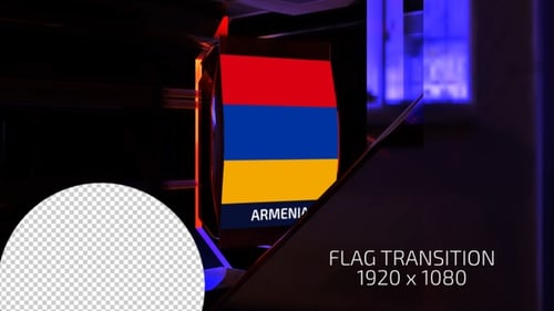 Futuristic Flag Reveal with Country Name and Gliding Panels