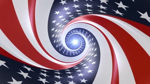 American Flag Tunnel Loop Background Animation