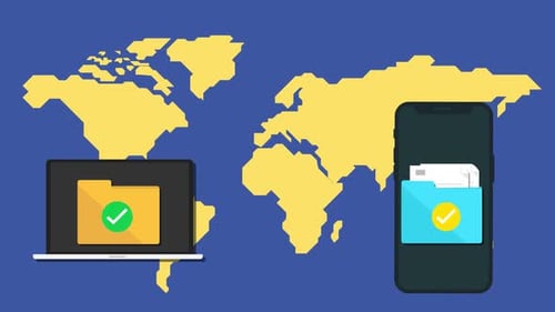 Transfert de fichiers d'un ordinateur portable vers un appareil mobile