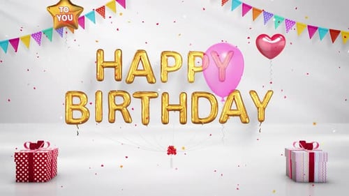 Bucle Feliz Cumpleaños Blanco