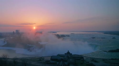 Sunrise at the Niagara Falls in Canada